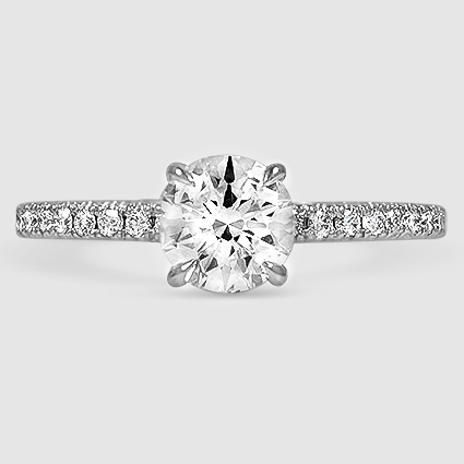 18K White Gold demi three-quarter coverage 