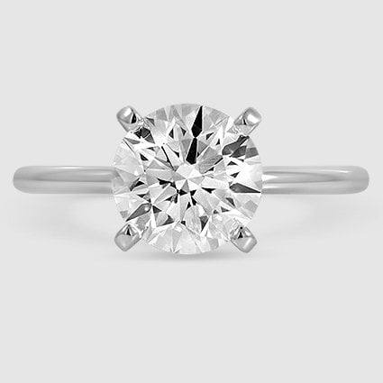 18K White Gold four-prong comfort fit 1.5mm 