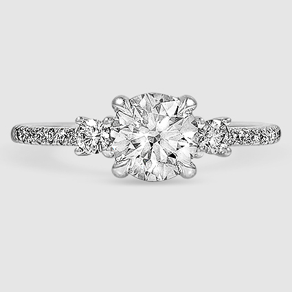 18K White Gold lyra three stone 