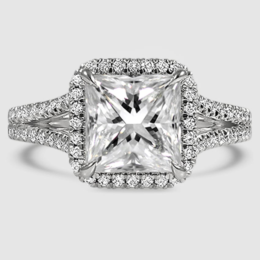 18K White Gold fortuna halo 