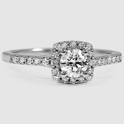 18K White Gold odessa halo 