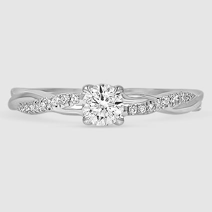 18K White Gold petite twisted vine 