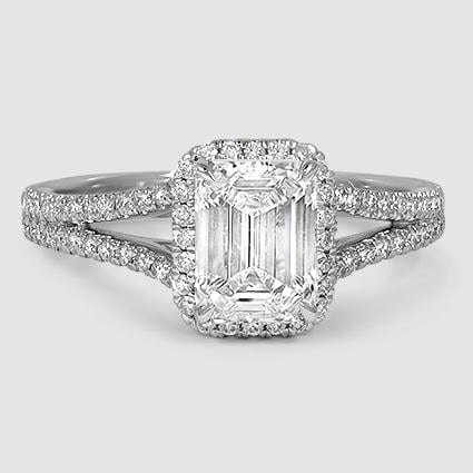 18K White Gold fortuna halo 