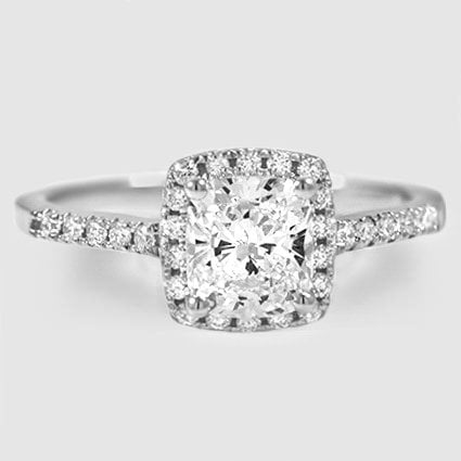 18K White Gold odessa halo 