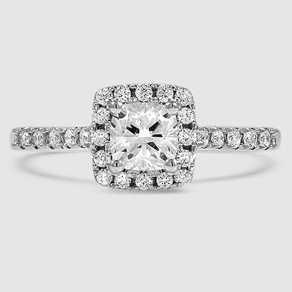 18K White Gold odessa halo 