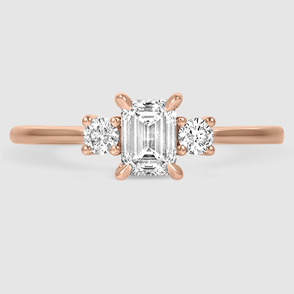 14K Rose Gold petite selene three stone 