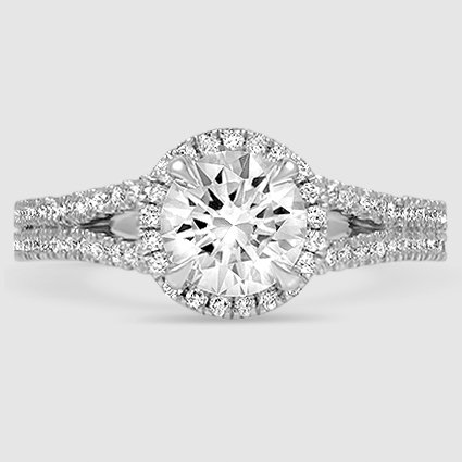 18K White Gold fortuna halo 