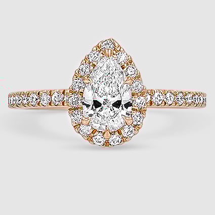 14K Rose Gold waverly halo 