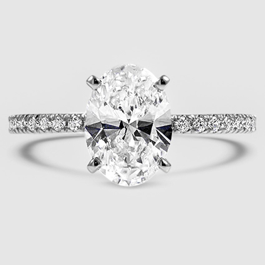 18K White Gold ballad three-quarter coverage 