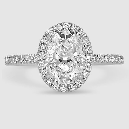18K White Gold waverly halo 