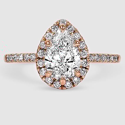 14K Rose Gold cambria halo 