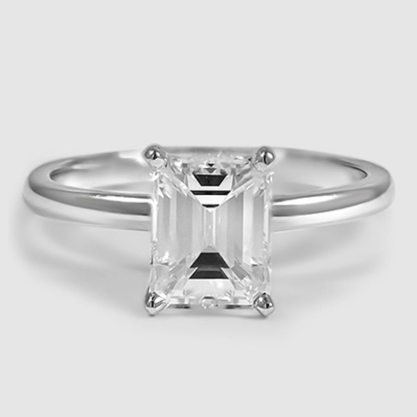 18K White Gold comfort fit 2mm solitaire 