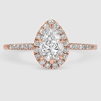 14K Rose Gold cambria halo 