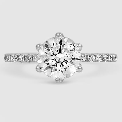 18K White Gold bliss six-prong 