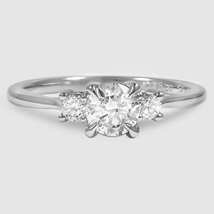 Platinum petite selene three stone 