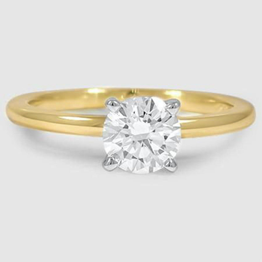 18K Yellow Gold four-prong comfort fit 1.5mm 