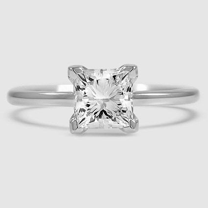 18K White Gold four-prong comfort fit 1.5mm 