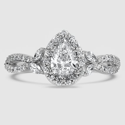 18K White Gold luxe willow halo 
