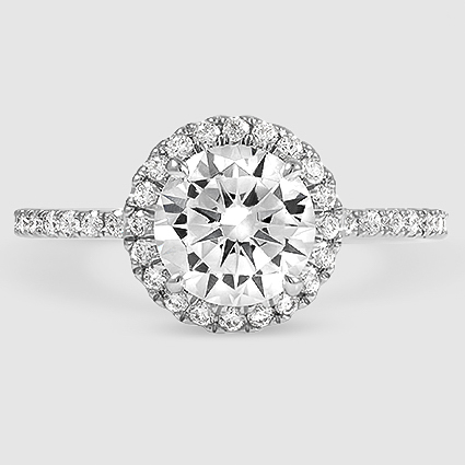 18K White Gold waverly halo 