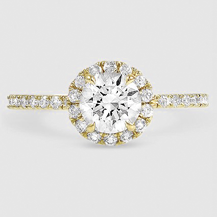 18K Yellow Gold waverly halo 
