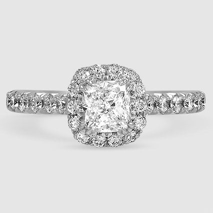 18K White Gold sienna halo three-quarter coverage 