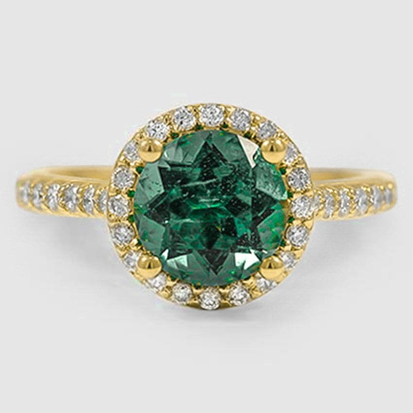 18K Yellow Gold halo 