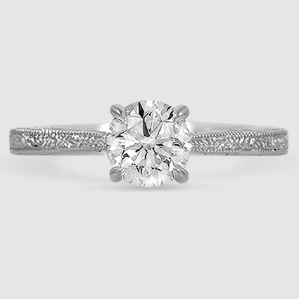 18K White Gold elsie engraved 