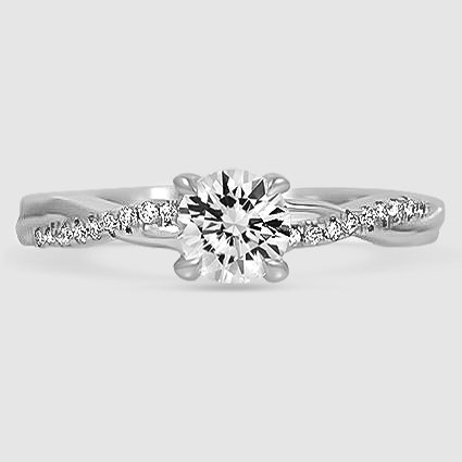 18K White Gold petite twisted vine 
