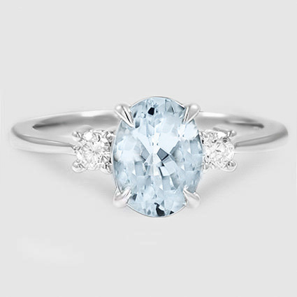 Sapphire Selene Diamond Ring in 18K White Gold