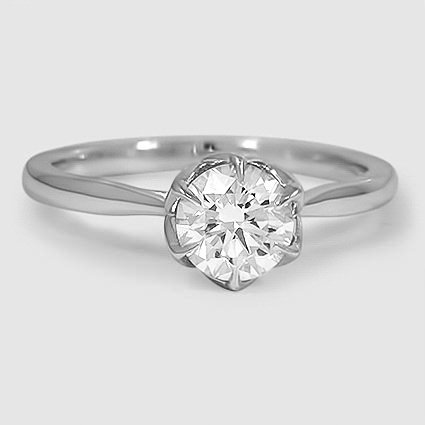 0.91 Carat Round Lab Created Diamond 18K White Gold Caliana Engagement Ring