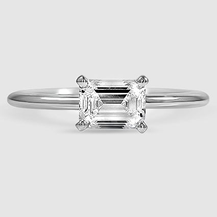 Platinum horizontal petite comfort fit solitaire 