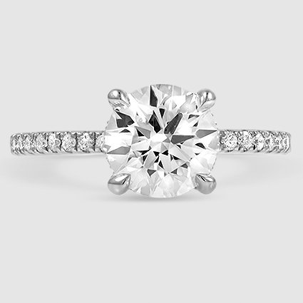 18K White Gold viviana three-quarter coverage 