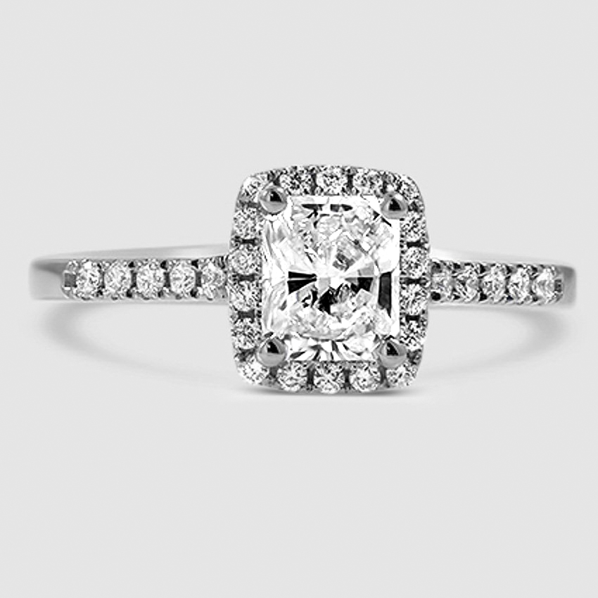 18K White Gold odessa halo 