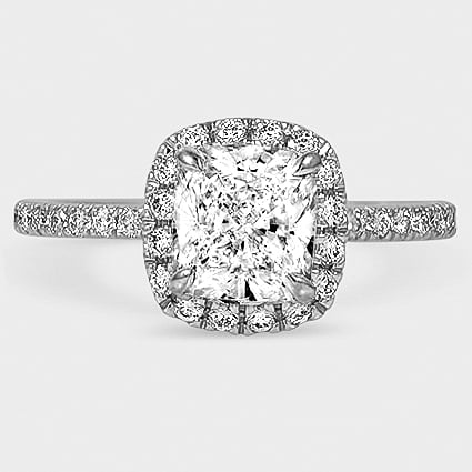 18K White Gold waverly halo 