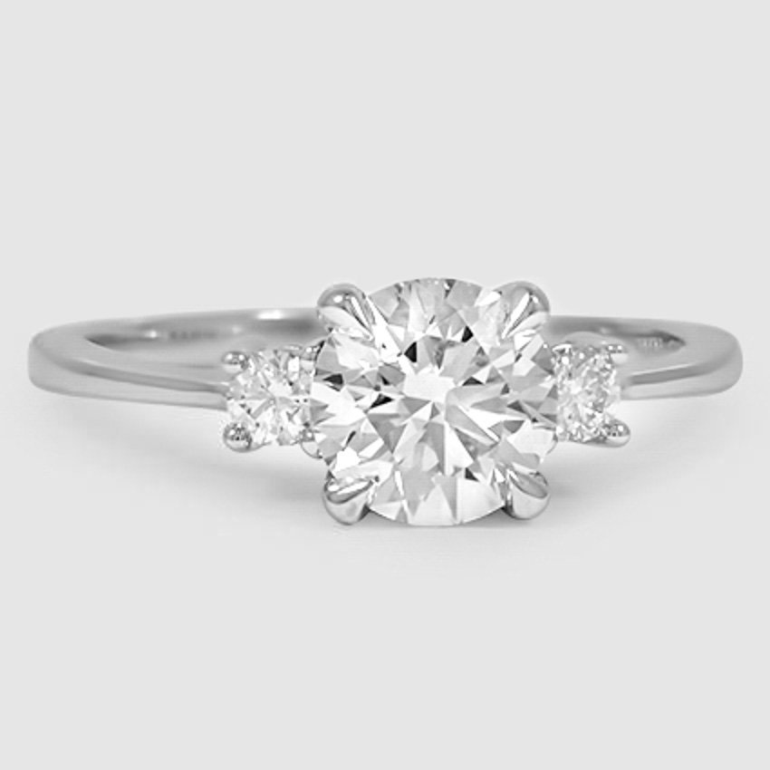 18K White Gold petite selene three stone 