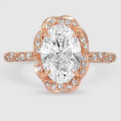 14K Rose Gold nova halo 