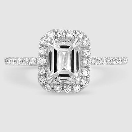18K White Gold waverly halo 