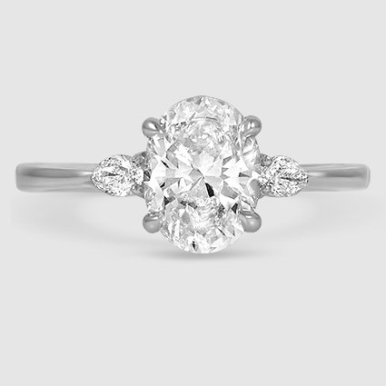 18K White Gold aria three stone 