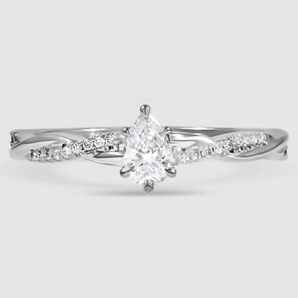 18K White Gold petite twisted vine 