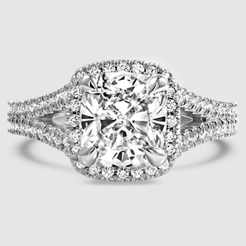 18K White Gold fortuna halo 