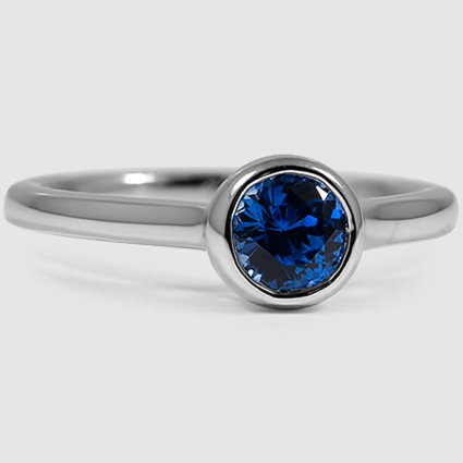 Sapphire Luna Ring in 18K White Gold