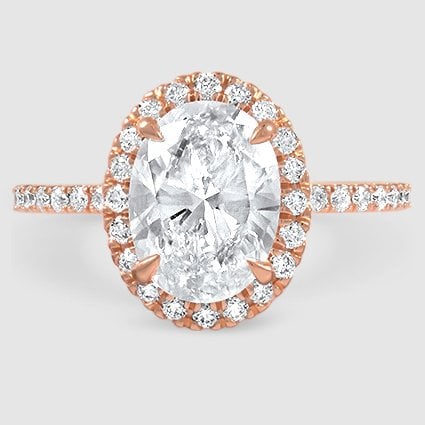 14K Rose Gold waverly halo 