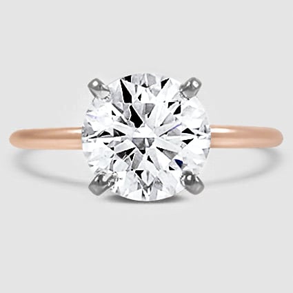 14K Rose Gold four-prong comfort fit 1.5mm 