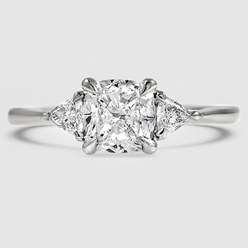 Platinum trillion cut three stone 