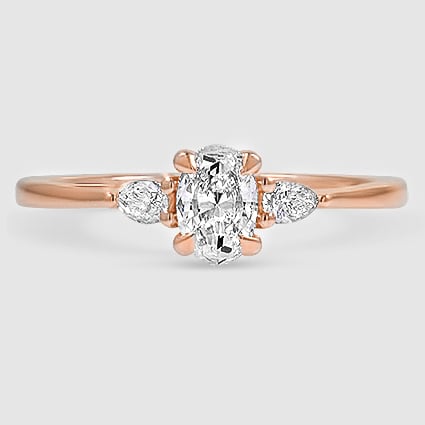 14K Rose Gold aria three stone 