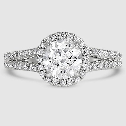 18K White Gold fortuna halo 