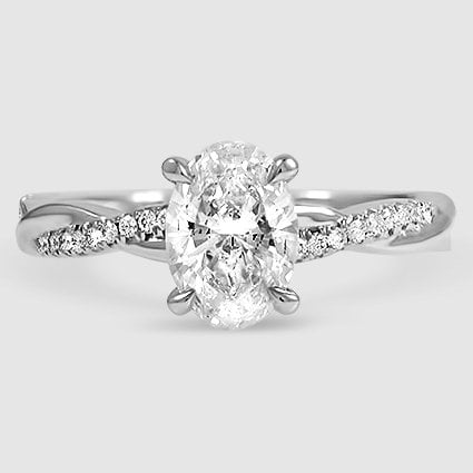 18K White Gold petite twisted vine 