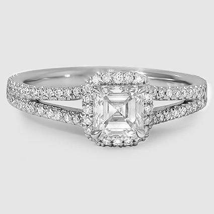 18K White Gold fortuna halo 