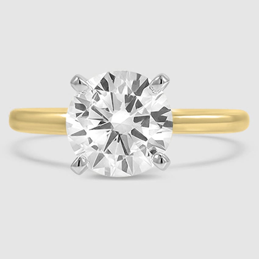 18K Yellow Gold four-prong comfort fit 1.5mm 