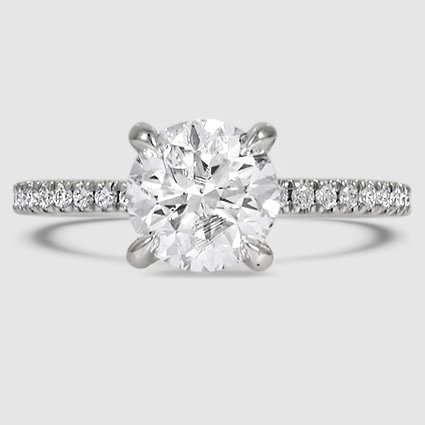 18K White Gold viviana three-quarter coverage 